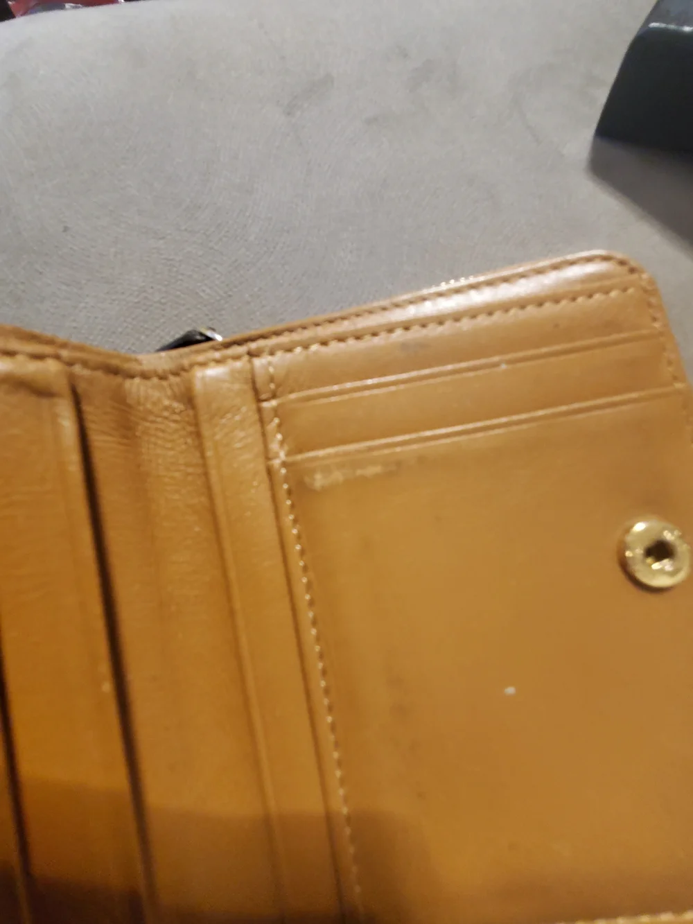 MCM Cognac Visetos Zip Wallet Womens Bifold